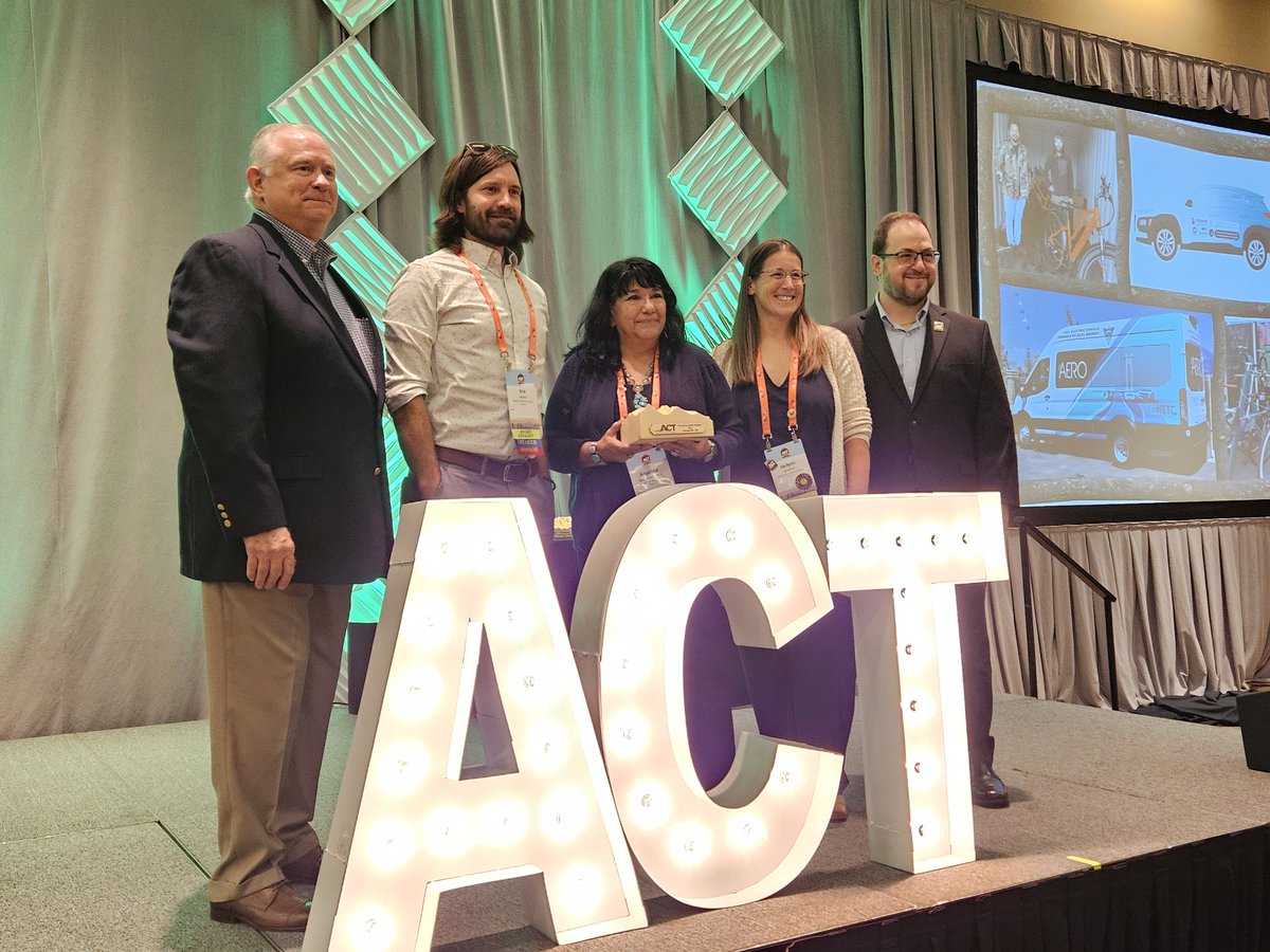 DRCOGorg's tweet photo. Congrats to #Denver region transportation partners for winning honors this morning at @ACTNational's 38th Conference in #Denver! Audrey DeBarros of Commuting Solutions the Excellence in Advocacy Award and @NEconnections won the Outstanding TMA Award. #DRCOG #WayToGo https://t.co/FuDCDWmXBm