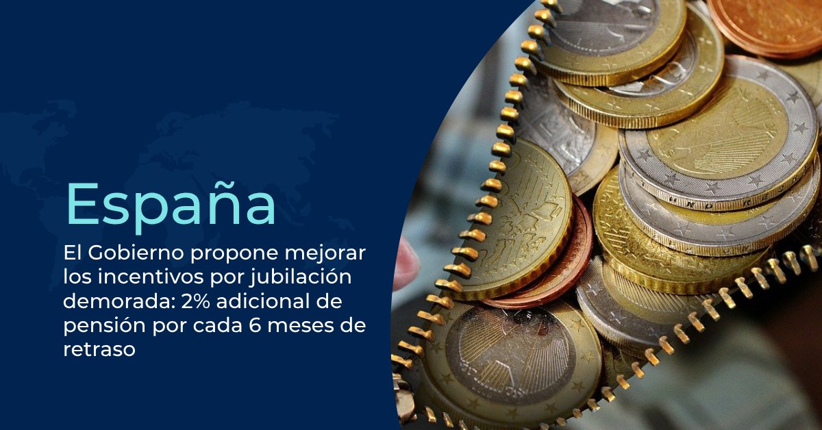 👉 #España: El Gobierno propone mejorar los incentivos por jubilación demorada: 2% adicional de pensión por cada 6 meses de retraso

▶️ fiapinternacional.org/espana-el-gobi…