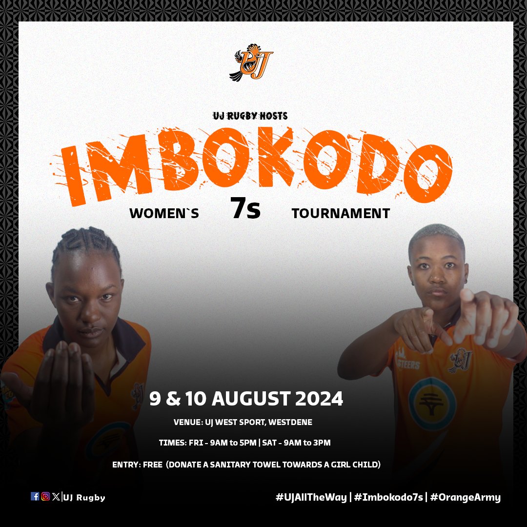 FNBUJRUGBY's tweet photo. 𝐈𝐦𝐛𝐨𝐤𝐨𝐝𝐨 𝟕𝐬 𝐫𝐮𝐠𝐛𝐲 𝐭𝐨𝐮𝐫𝐧𝐚𝐦𝐞𝐧𝐭

Play your role &amp; contribute towards making a difference off the field while enjoying a game of rugby on the field.

#UJAllTheWay #Imbokodo7s #womensday #Womensmonth https://t.co/7dD2sx8oMI