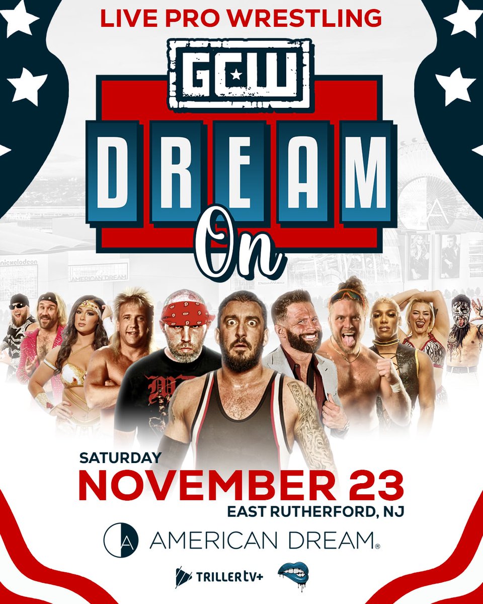 GCWrestling_'s tweet photo. *BREAKING*

GCW comes to AMERICAN DREAM in East Rutherford, NJ on the afternoon of Saturday, November 23rd!

This Game Changing agreement will see GCW broadcast LIVE from the 2nd biggest mall in North America!

Ticket and additional info coming soon! https://t.co/ReVEa64C2c