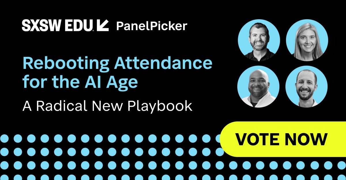 Can AI improve attendance? Vote for “Rebooting Attendance for the AI Age” for <a href="/SXSWEDU/">SXSW EDU</a> and find out! <a href="/bealearninghero/">Learning Heroes</a>'s @EyalBergman will join experts from <a href="/youth_truth/">YouthTruth</a>, to tackle chronic absenteeism with a radical new playbook. Vote on the #PanelPicker panelpicker.sxsw.com/vote/149273