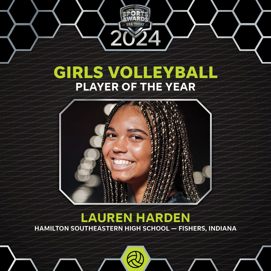 hssportsawards's tweet photo. 🏆 The 2024 USA TODAY HSSA National Girls Volleyball Player of the Year, Lauren Harden 🏐🏆

Hamilton Southeastern High School
Fishers, Indiana

🔗 Learn more here https://t.co/m1KCPn9wmL.

#USATODAYHSSA #highschoolvolleyball https://t.co/7nbPoGAS31