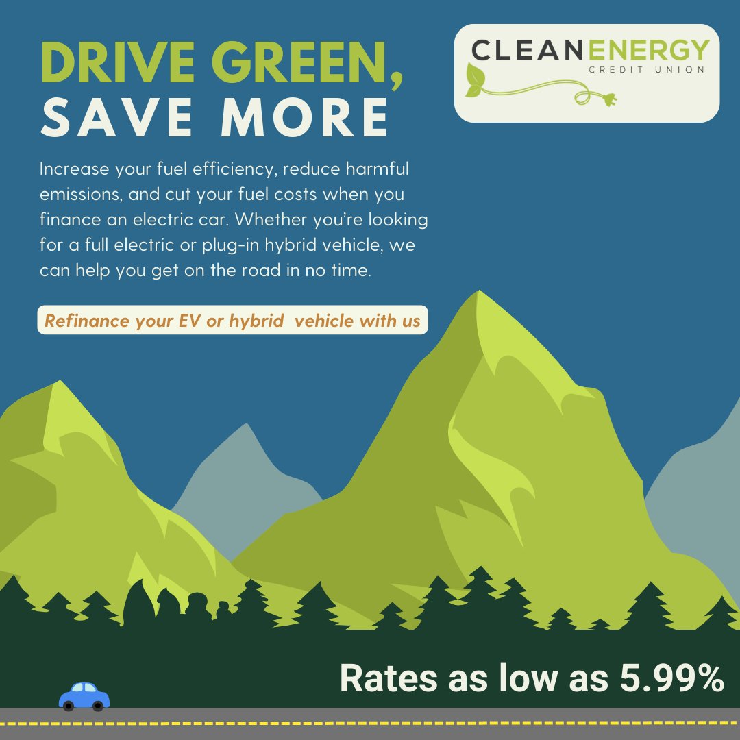 🚗💨 Ready to drive green and save big? Check out our unbeatable rates on electric and hybrid vehicle loans!🔋 Discover how you can refinance or finance your clean energy vehicle today. Visit: ow.ly/ifs750SNK4x and start your eco-friendly journey! 💚 #CleanEnergy #EVs