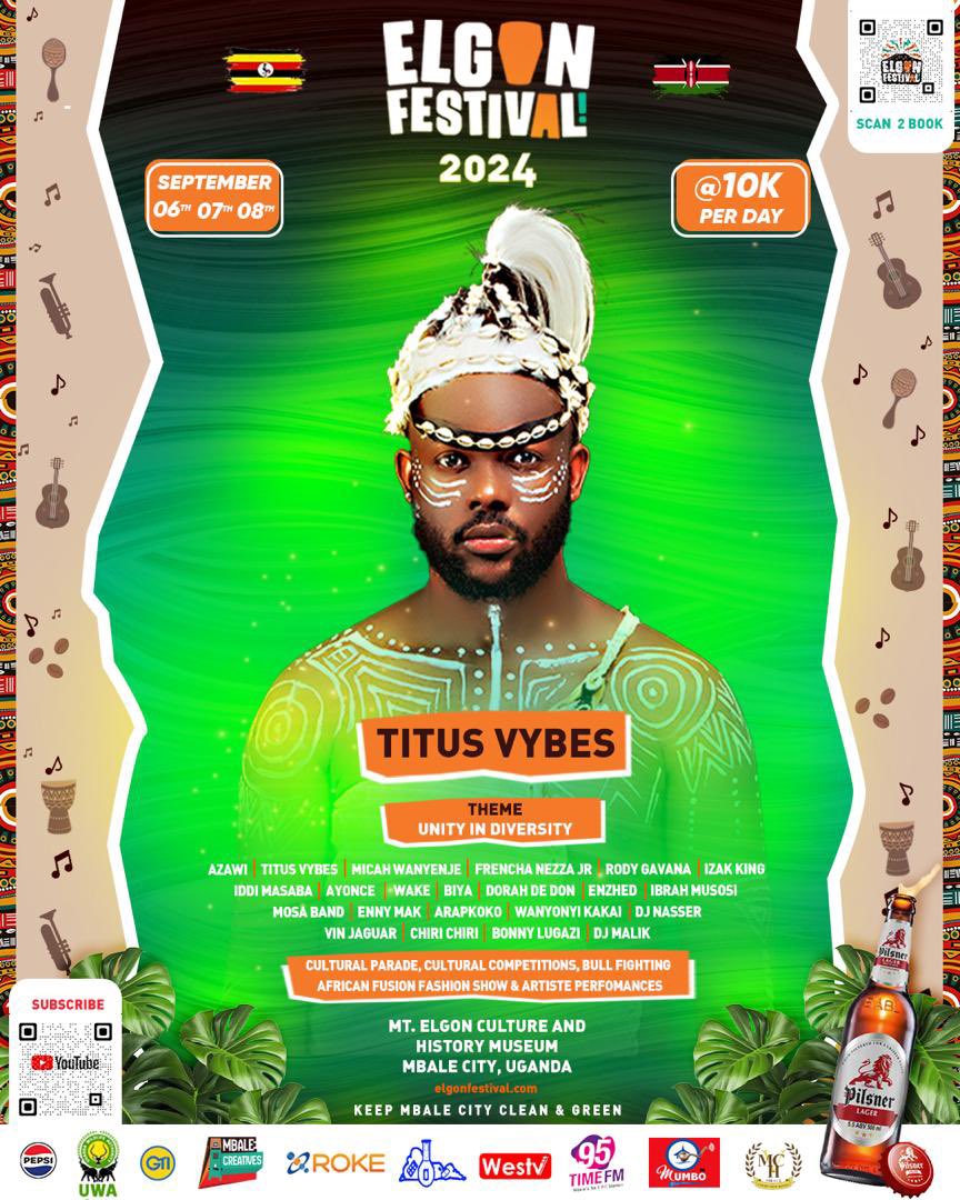 Titusvybes's tweet photo. Hello Fam!
I will be performing live at the Elgon Festival on 7th - September. Let’s celebrate the richness of different cultures and music from around the world. See y'all there 💯 https://t.co/wZhIrXtOz5