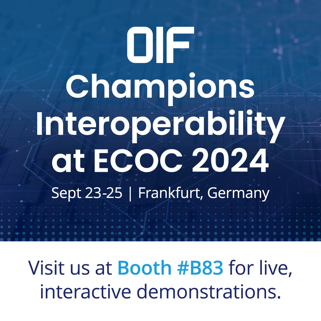 Lumentum's tweet image. Excited to join @OIForum’s Interoperability Demo at #ECOC2024 with 34 innovators! 🚀 Visit us at booth #B83 for a unique tech showcase. Don&apos;t miss it!

#OIFInteropDemo #NextGenNetworks #OIFInteroperability #OIFatECOC