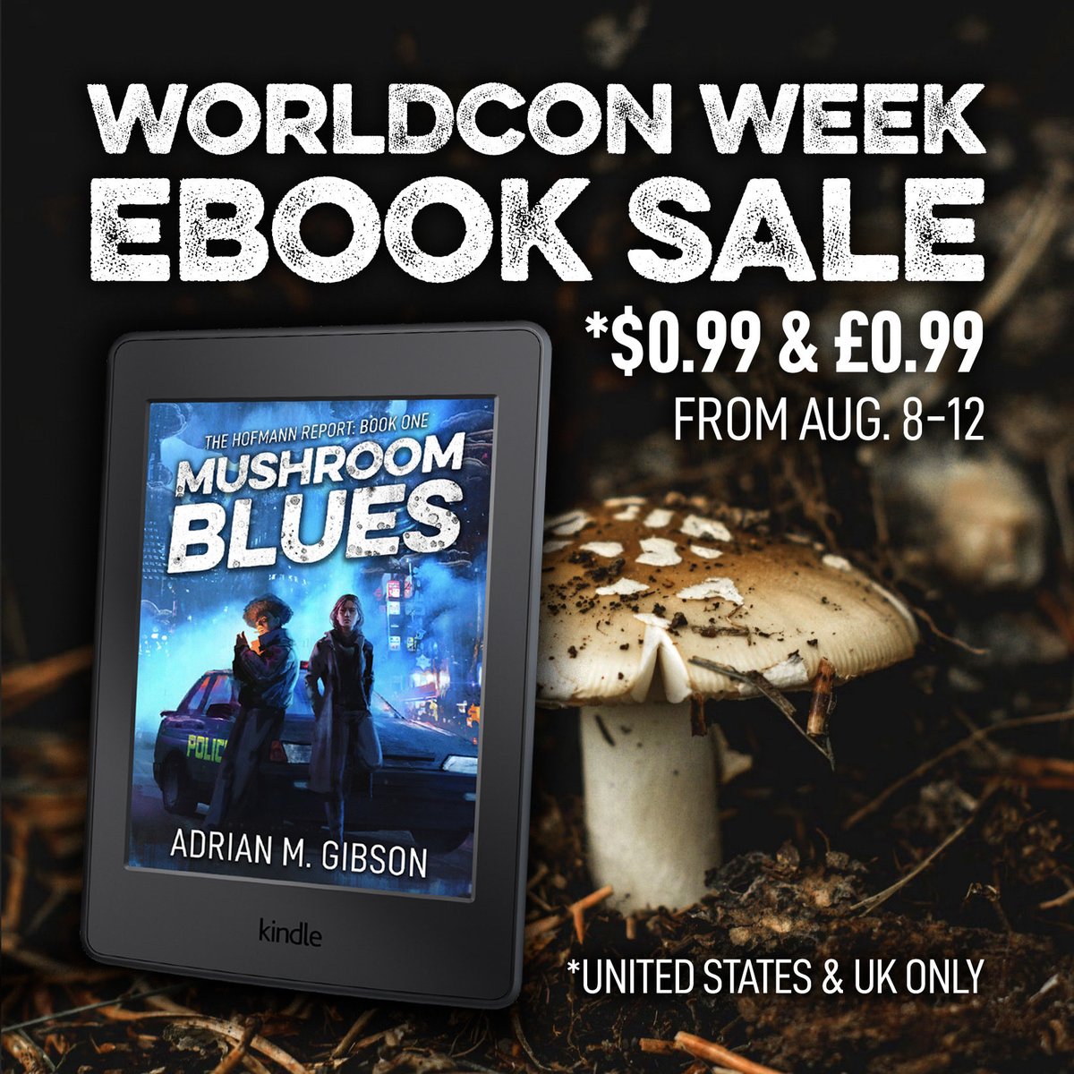 🚨MUSHROOM BLUES EBOOK SALE🚨
To celebrate my first #Worldcon as an author, you can pick up my debut novel in eBook at just $0.99 / £0.99!!! The sale runs from Aug. 8-12 and is exclusive to the US and UK.

Amazon US: amzn.to/3VoOBNF
Amazon UK: amazon.co.uk/Mushroom-Blues…