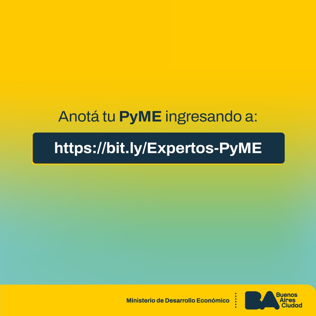 Si tenés una #PyME y detectás una problemática que querés resolver ¡anotate en #ExpertosPyME! Profesionales de distintas áreas van a brindarte asesoramiento técnico y especializado para potenciar el crecimiento de tu empresa en la Ciudad.

💻 Inscribí tu PyME en el link en bio.