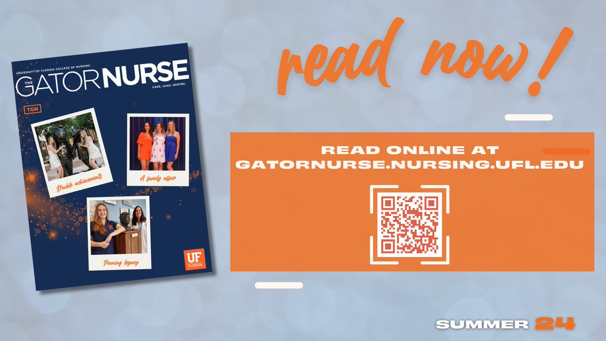 Check out the latest edition of The Gator Nurse, available online! Our cover story highlights The Gator Nurse tradition, which runs deep in some families. We also celebrate the Spring 2024 graduates and explore a decade of white coat tradition. go.ufl.edu/omop7n4