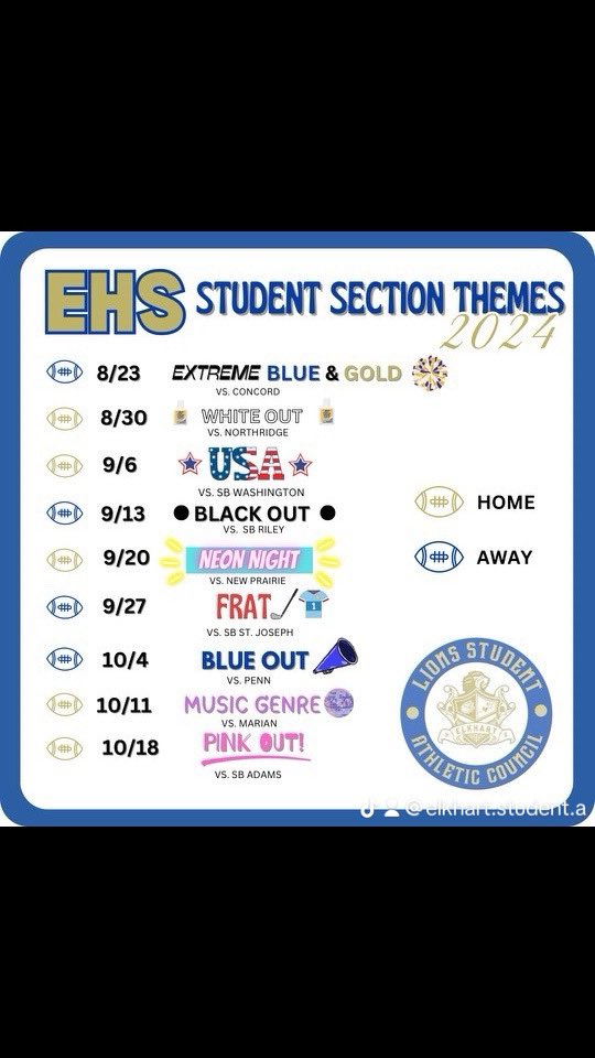 Student Section Themes for Football! SHARE!!!