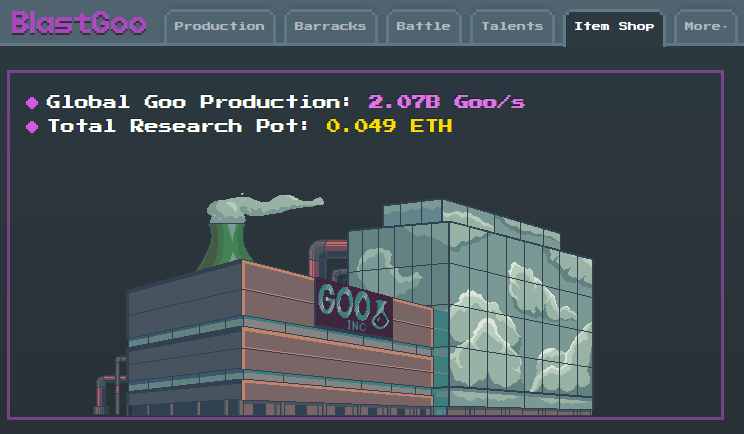 GLOBAL $GOO PROD OVER 2 BIL 🎉

That's alot of gloop 🧪 Keep up the good work 🏭

(and latest <a href="/blast/">Blast</a> points have been distributed 💸 unfortunately no gold to distribute this round)

📑 blastgoo.com 👈👈 PLAY NOW