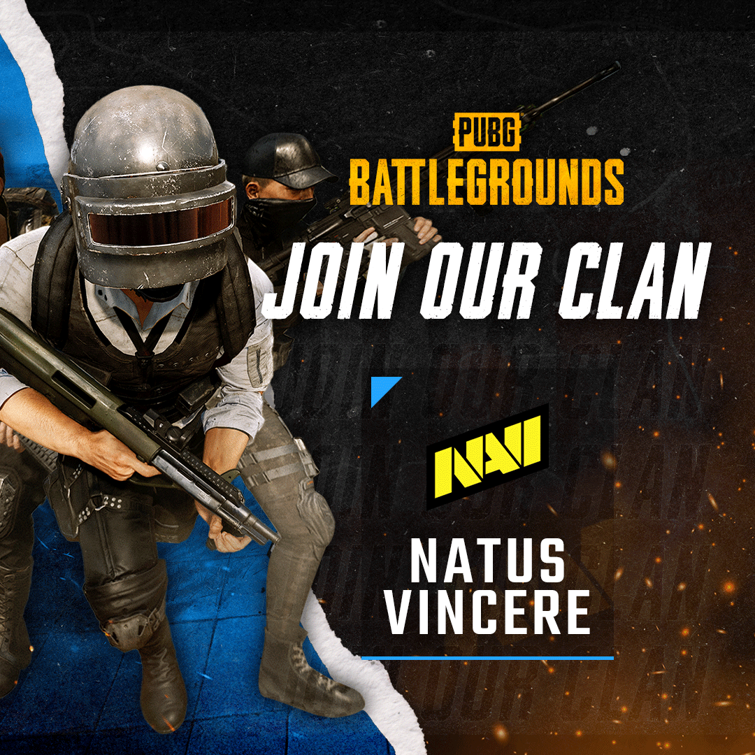 Join NAVI in PUBG! We have launched our official in-game club, and you can become a part of it. 
Clan name : [Natus Vincere]
pubg.com/events/notice/…
#PUBGClanMonth #PUBGClanCup2024