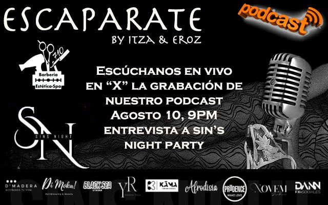 Escúchanos en vivo este sábado 10 de Agosto, tendremos invitados especiales de Sin’s Night Party!! @Sins_Night_ nos apoyan con un RT?