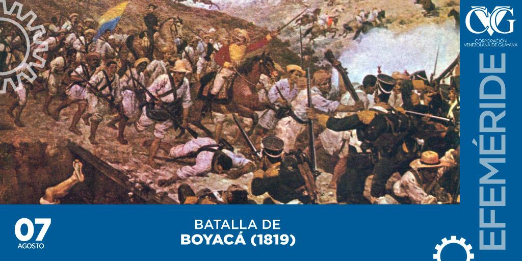 #Efeméride || Un #07Ago se llevó a cabo la Batalla de #Boyacá, donde insignes hombres y mujeres patriotas junto al Simon #Bolívar libraron una ardua batalla para liberar del imperio español a la Nueva Granada. #Boyacá es símbolo de patriotismo y lealtad.