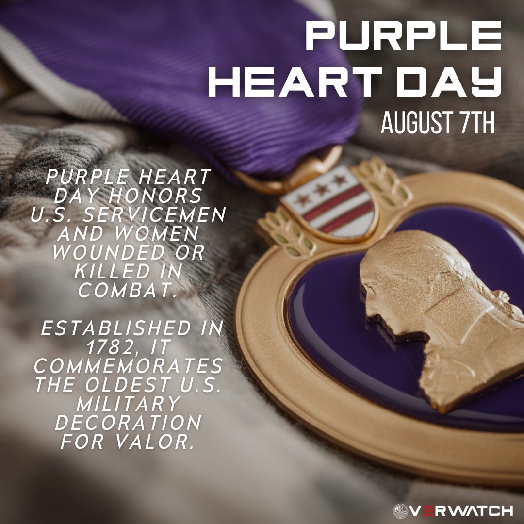 Today, we honor the bravery and sacrifice of the men and women of the Purple Heart. Each Purple Heart is a testament to the dedication of our service members. Join us in commemorating their unwavering commitment to our nation.🇺🇸 
#WeAreOVERWATCH