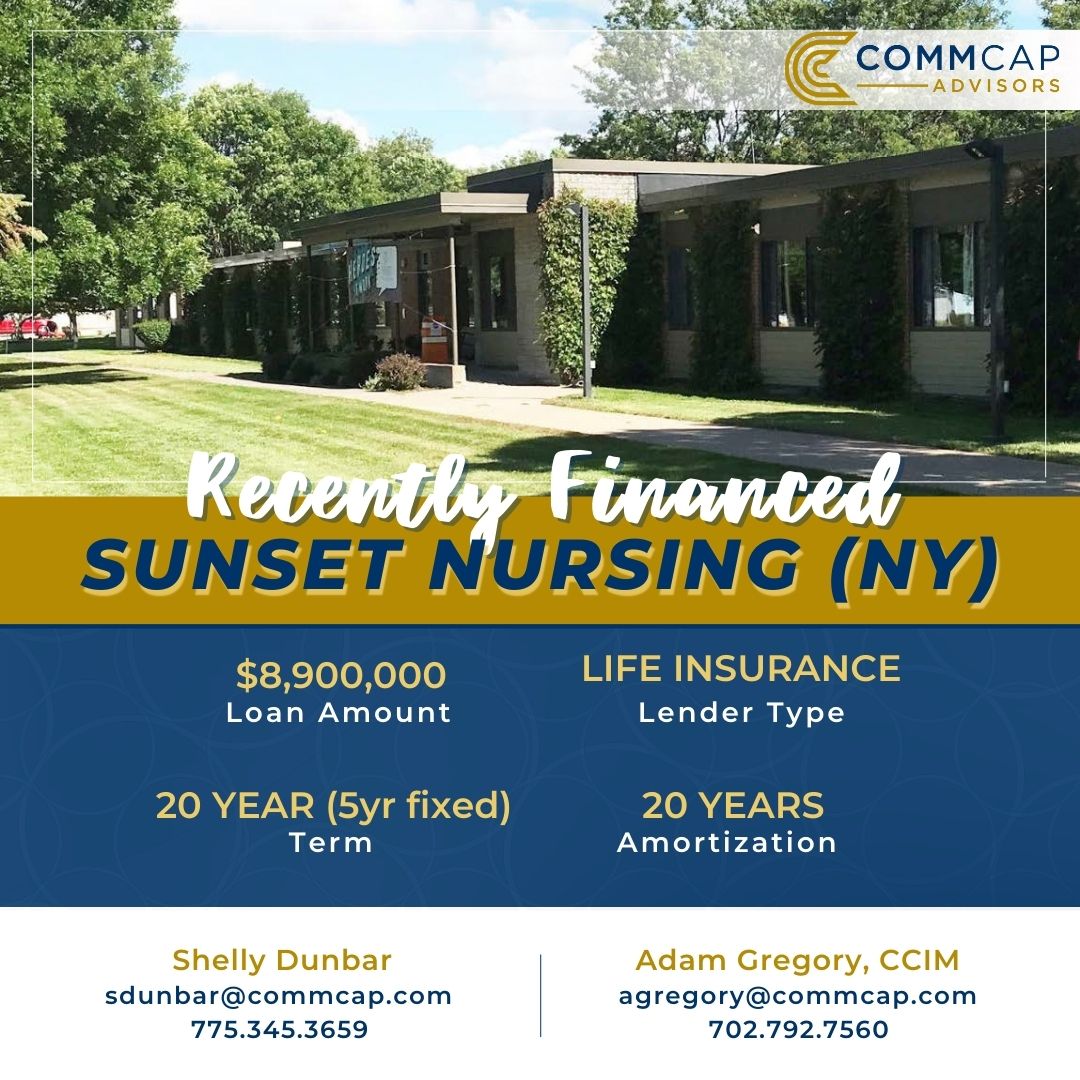 CommCapAdvisors's tweet photo. RECENTLY FINANCED - Sunset Nursing (NY)

#lasvegas #commerciallending #cre #mortgage https://t.co/xa0UQuTM7h