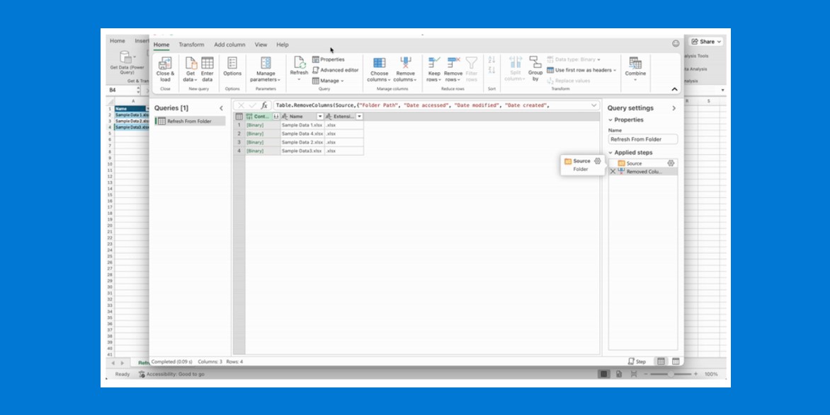 Msft365Insider's tweet image. 🆕 Tip for Excel for Mac Users! Did you know you can now refresh data using Power Query’s From Folder connector? Keep your data current and organized effortlessly. Check out our blog for the specs! msft.it/6013lYEvZ #ExcelForMac @msexcel
