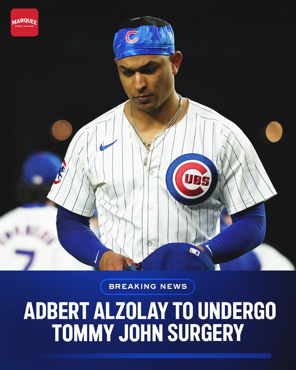 WatchMarquee's tweet photo. Adbert Alzolay will undergo Tommy John. https://t.co/PNlRwI2aLS