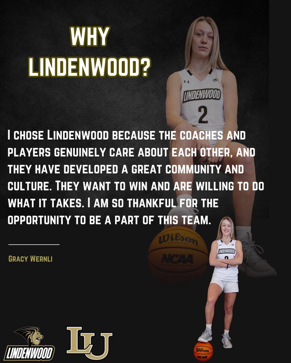 Why Lindenwood? <a href="/GracyWernli/">Gracy Wernli</a> 🦁🏀 #RespectTheWood