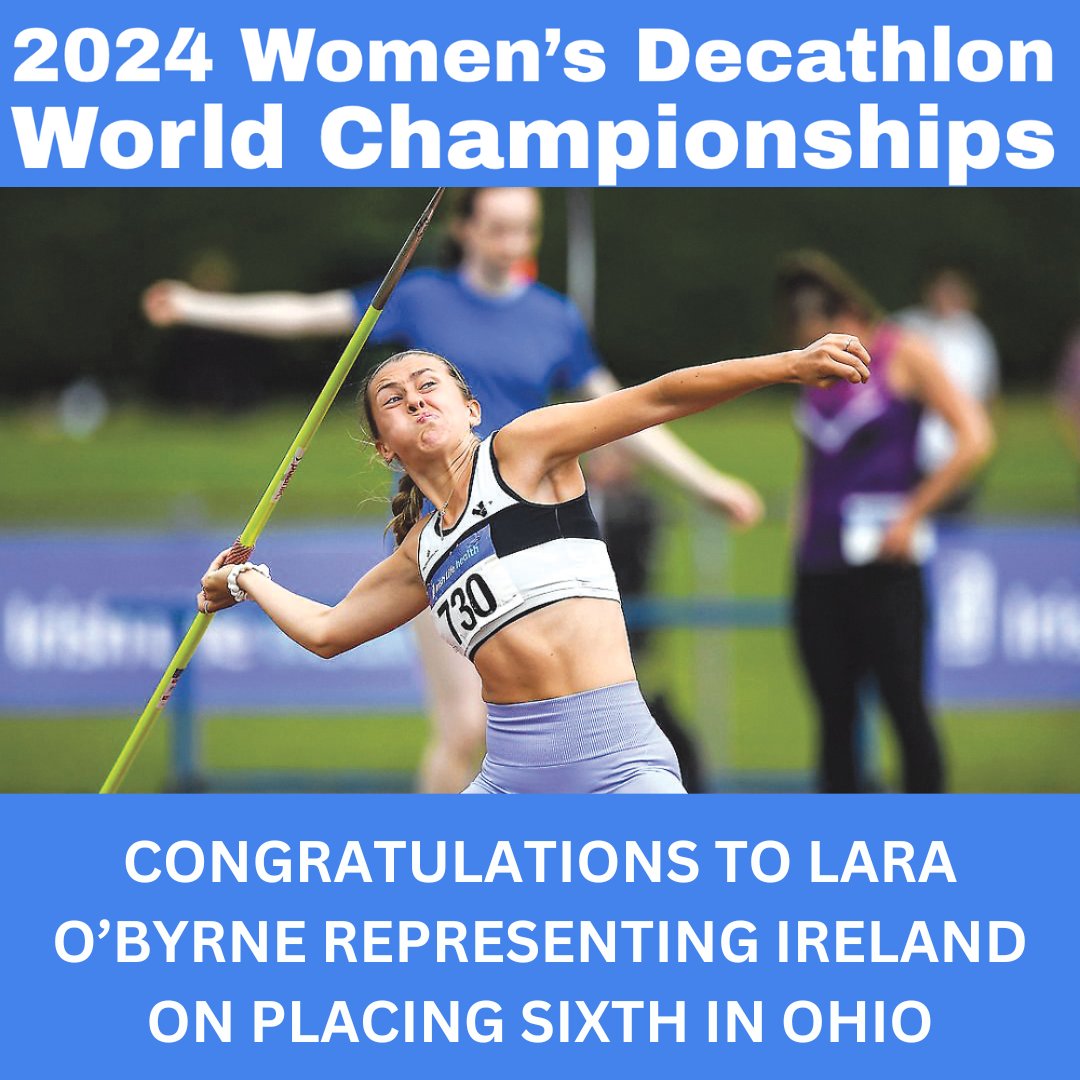 Congratulations to Lucan's Lara O'Byrne on representing Ireland at the Women's Decathlon Championships in Ohio last weekend and placing sixth!

Well done Lara!

#palmerstownfonthill #lucan