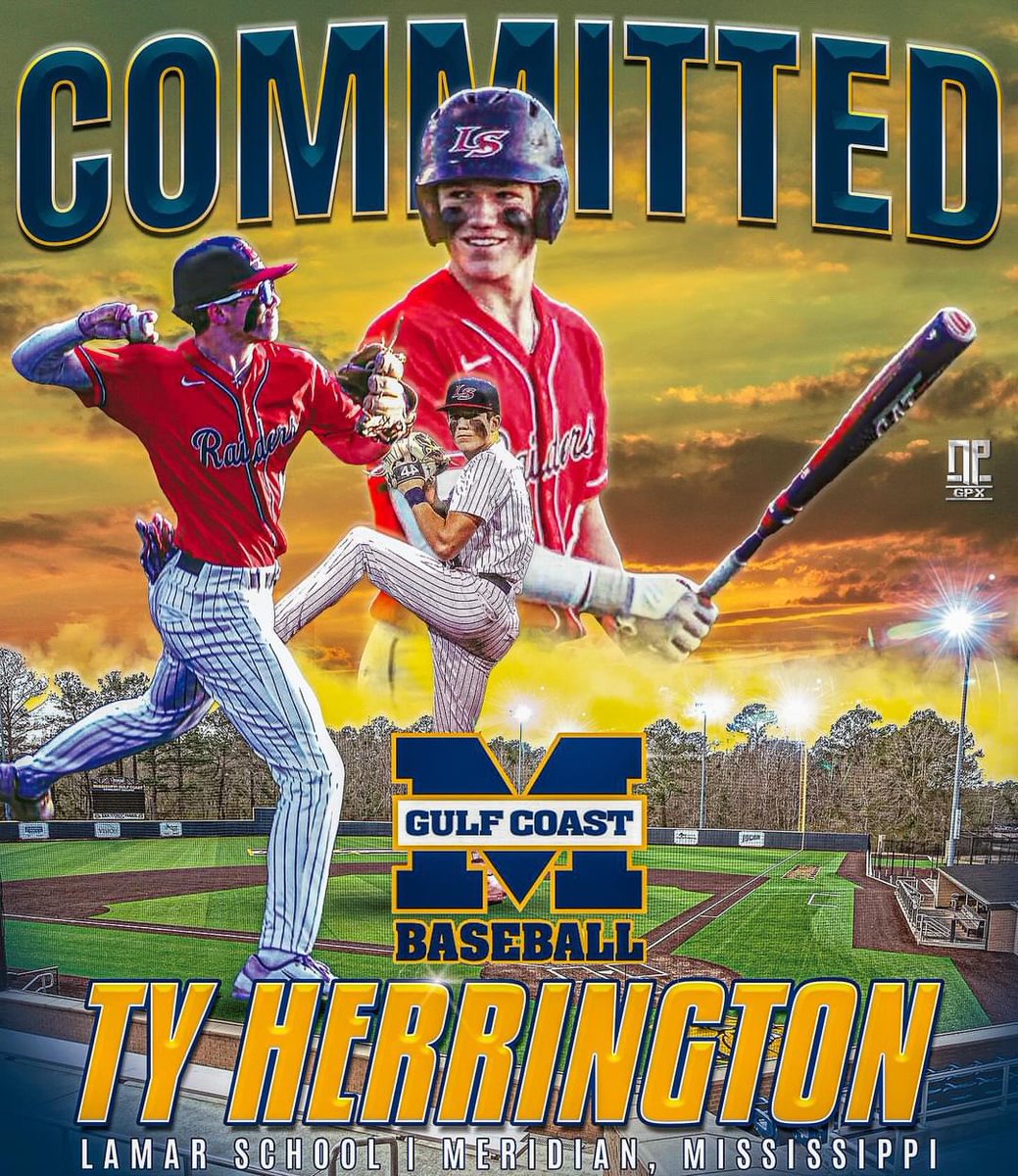Ty Herrington (@tyherrington3) on Twitter photo After lots of prayer, I have decided to further my academic and athletic career at <a href="/MGCCC_Baseball/">MGCCC Baseball</a>. Thank you to everyone who helped me get to this point! Go Bulldogs!๐ถ
<a href="/ZachAllen40/">Zach Allen</a> <a href="/chasestewart26/">Chase Stewart</a> <a href="/kdees27/">kade dees</a> <a href="/lamarraiders/">Lamar School Athletics</a> <a href="/SBGsox/">Snopek Baseball Group</a> <a href="/PrepBaseballMS/">Prep Baseball Mississippi</a> After lots of prayer, I have decided to further my academic and athletic career at <a href="/MGCCC_Baseball/">MGCCC Baseball</a>. Thank you to everyone who helped me get to this point! Go Bulldogs!๐ถ
<a href="/ZachAllen40/">Zach Allen</a> <a href="/chasestewart26/">Chase Stewart</a> <a href="/kdees27/">kade dees</a> <a href="/lamarraiders/">Lamar School Athletics</a> <a href="/SBGsox/">Snopek Baseball Group</a> <a href="/PrepBaseballMS/">Prep Baseball Mississippi</a>