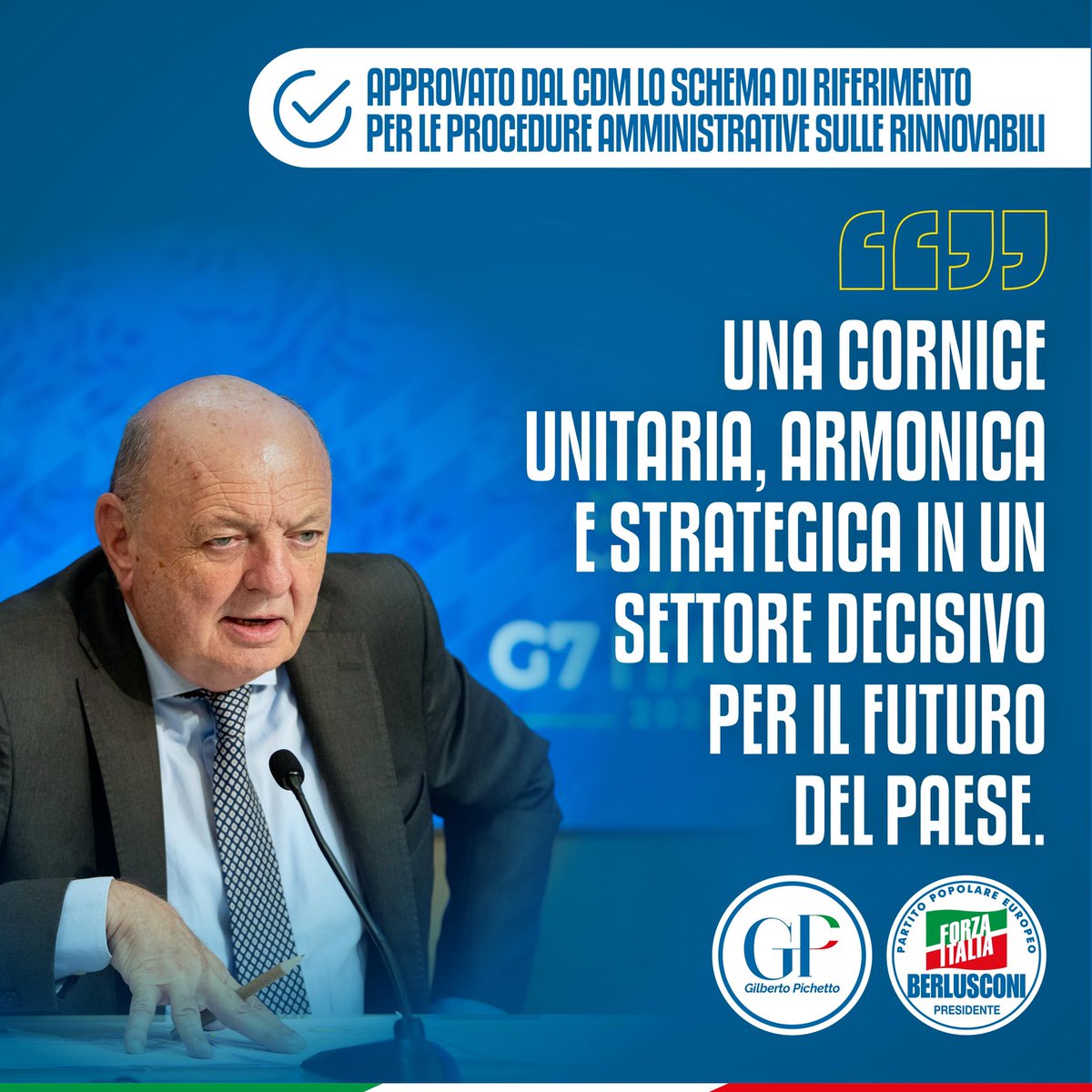 Un altro passo avanti.

Abbiamo definito lo schema per dare più certezze a chi investe nel settore. 
I nostri obiettivi per l’Italia: sicurezza energetica e sviluppo delle tecnologie pulite.

<a href="/Palazzo_Chigi/">Palazzo_Chigi</a> <a href="/MASE_IT/">Ministero Ambiente e Sicurezza Energetica</a> 

whatsapp.com/channel/0029Va…