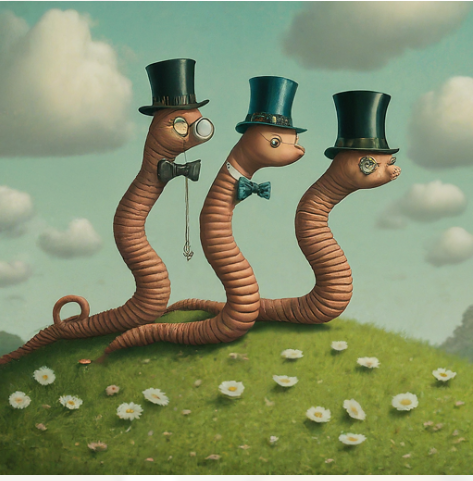 Wednesday is "over the hump" day.
Help us get over the hump in our Indiegogo campaign to make a new album. Our goal is $20000 and we're at $9748
To inspire you here is an AI generated image of "Three arrogant worms getting over the hump."
To help us go to: indiegogo.com/projects/the-a…