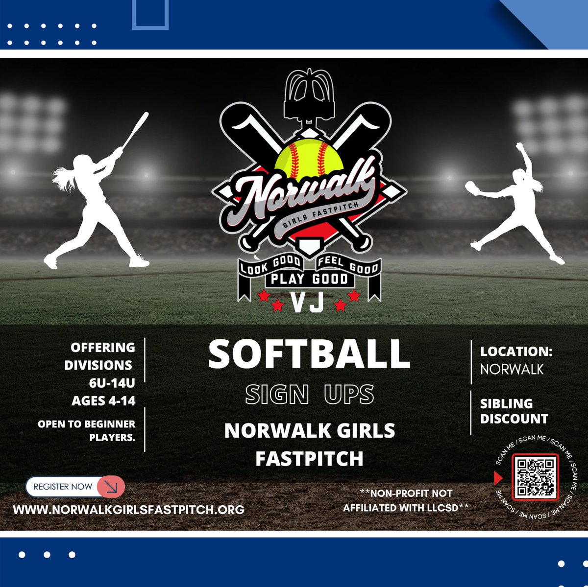 Lakeside_MSLLCS's tweet photo. 📢 Registration is open for Norwalk Girls Fastpitch Softball! 🥎

👧 Ages 4-14 (6U-14U) 
🌟 Beginners welcome
 👭 Sibling discount

Sign up today! https://t.co/PXuRne1Z5O 

#LakesideMiddleSchool #Norwalk https://t.co/chuRBSd3Yy