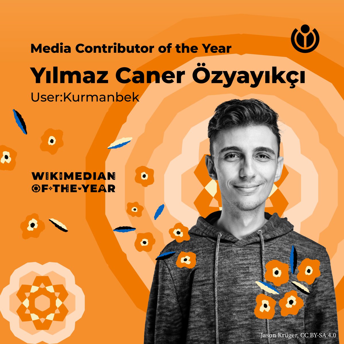 Wikimedia's tweet photo. @ata_zh @guc_wikipeetia Congratulations to Yılmaz Caner Özyayıkçı (User:Kurmanbek), Media Contributor of the Year!

This award celebrates individuals who have significantly contributed to the Wikimedia projects through photos, illustrations, or other visual content that enriches Wikimedia projects. https://t.co/wL1nZxjMgZ
