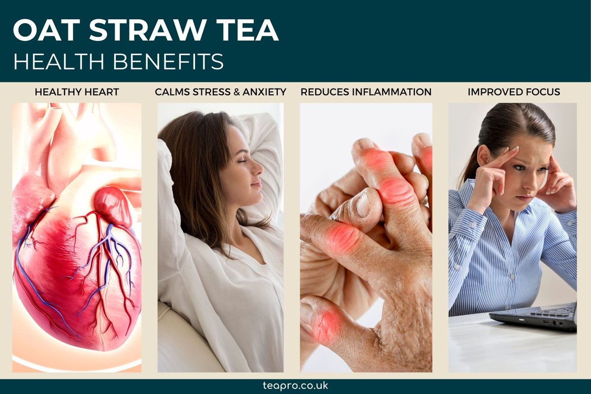 TeaProUK's tweet image. Unlock the Key Benefits of Oat Straw Tea!

This amazing tea promotes heart health, enhances focus, alleviates stress, and combats inflammation.
Learn about the science behind these benefits in our blog: teapro.co.uk/oat-straw-tea-…

#teapro #teahealth #oatstrawbenefits #universitea
