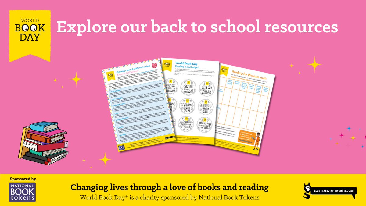 WorldBookDayUK's tweet photo. Teachers 📢 Explore our brilliant back-to-school resources to help support children to read for pleasure all year round 📚✨ https://t.co/Jf3wvCYWmq https://t.co/T4VG6C4Vg5