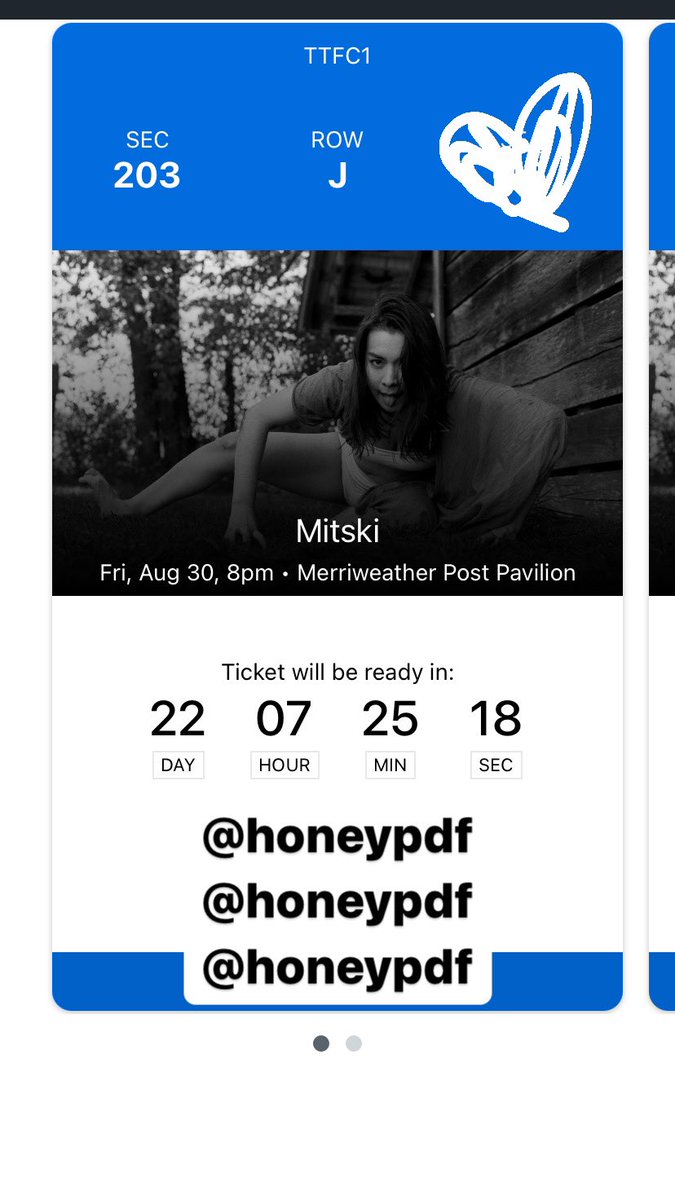 honeypdf's tweet photo. WTS // selling two (2) tickets to mitski + lamp show on aug 30 in columbia maryland!!!! i was gonna travel to see her but i can’t make it anymore so i would love it if someone took my tickets :) 

selling for FV, can do phone call or ft during transaction! pls dm me for me info! https://t.co/yiZTee4G7j