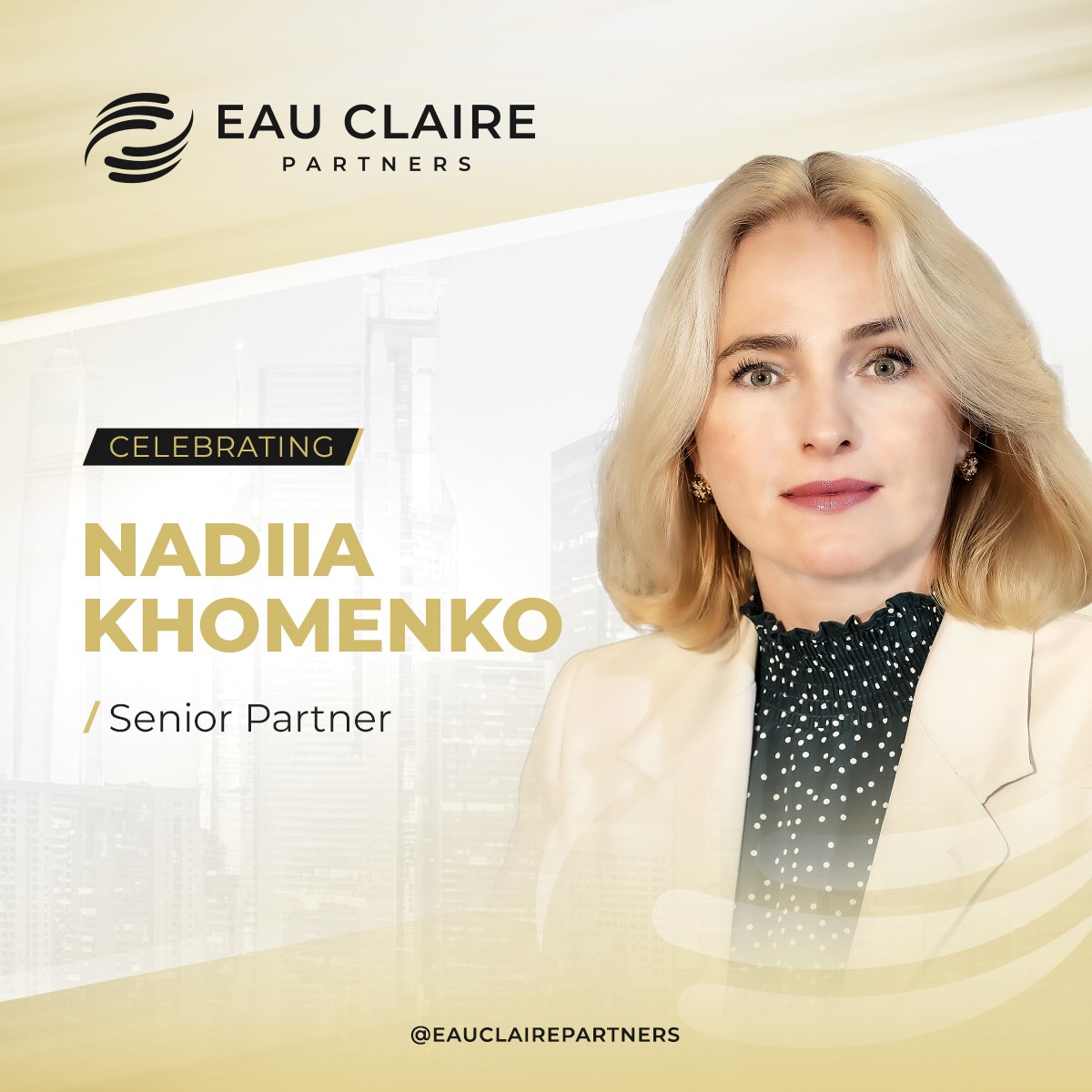 EauClairePtrs's tweet photo. Please join us in celebrating Nadia Khomenko's advancement.
Congratulations Nadia. We commend your amazing dedication and professionalism!
#eauclairepartners #financialadvisor #canadainsurance #insurancecanada #financialplanning https://t.co/T5bVKFcmLD