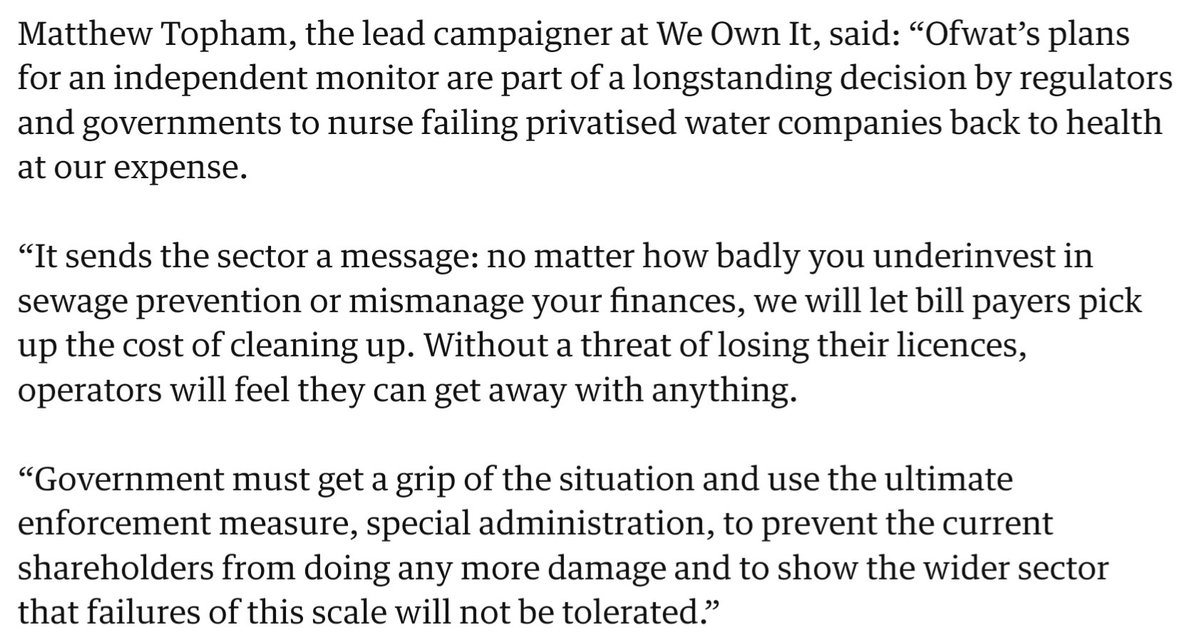 Matthew Topham (@mjhtopham) on Twitter photo As I told the <a href="/guardian/">The Guardian</a> this morning, the plans from @ofwat will see the public continue to bailout Thames Water.
We need to take control of the situation, refuse to bailout shareholders, and bring Thames into public hands.
Read more in our 6 steps blog: weownit.org.uk/blog/thames-coโฆ As I told the <a href="/guardian/">The Guardian</a> this morning, the plans from @ofwat will see the public continue to bailout Thames Water.
We need to take control of the situation, refuse to bailout shareholders, and bring Thames into public hands.
Read more in our 6 steps blog: weownit.org.uk/blog/thames-coโฆ