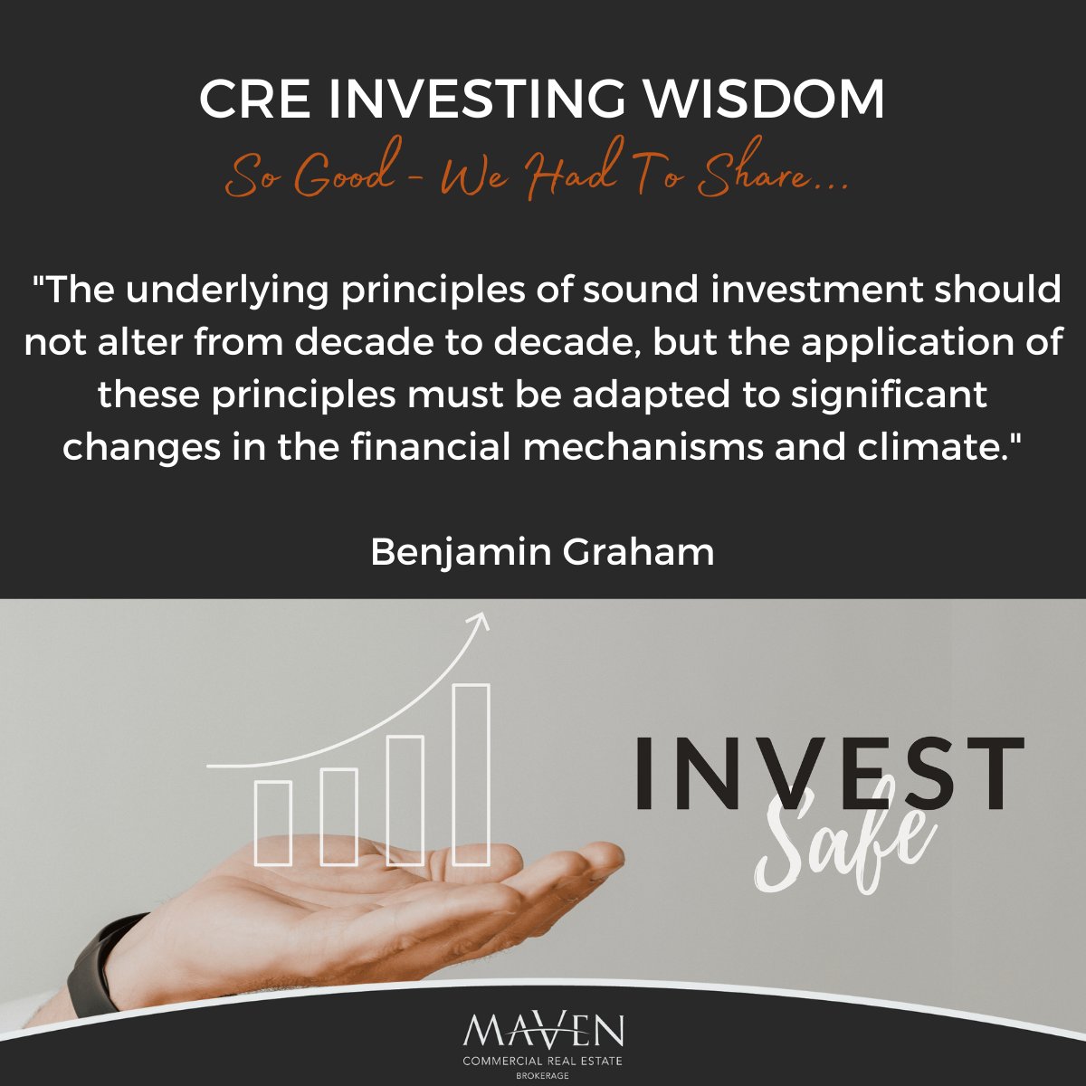 Maven Commercial Real Estate, Brokerage (@mavencommercial) on Twitter photo Timeless wisdom from Benjamin Graham: As financial climates evolve, so should our strategies. Ready to adapt and seize new opportunities? #CommercialRealEstate #InvestmentStrategy #MavenCommercial Timeless wisdom from Benjamin Graham: As financial climates evolve, so should our strategies. Ready to adapt and seize new opportunities? #CommercialRealEstate #InvestmentStrategy #MavenCommercial