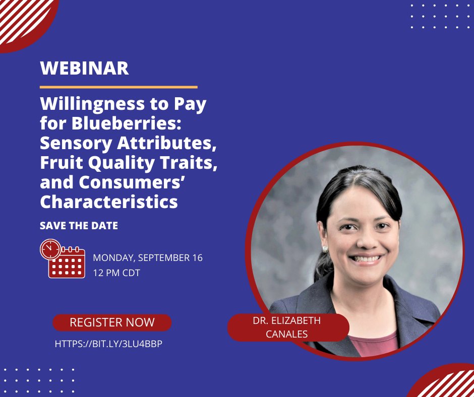 Mark your calendars for our next webinar. Dr. Elizabeth Canales will discuss how the study provided new insights into the relationships between consumer preference and WTP, and provides fruit quality benchmarks to select for improved quality. Register: bit.ly/3LU4BBp