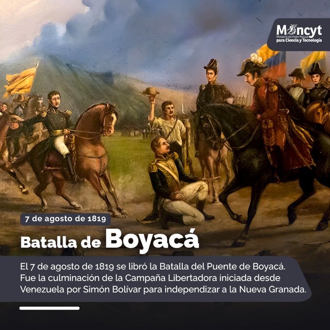 Maymunoz20's tweet photo. #Efemérides | #7Ago Se libra la Batalla de Boyacá 🇻🇪 #JusticiaSoberana https://t.co/9vQEcTwuXj