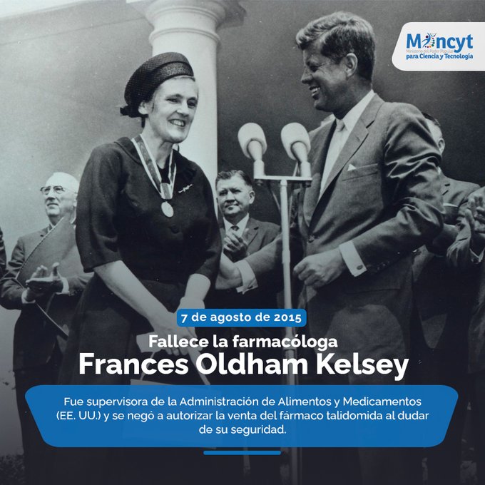Maymunoz20's tweet photo. #Efemérides | #7Ago Fallece la farmacóloga, Frances Oldham Kelsey  
 #VenezuelaHaceJusticia https://t.co/V4eGufbx8Y