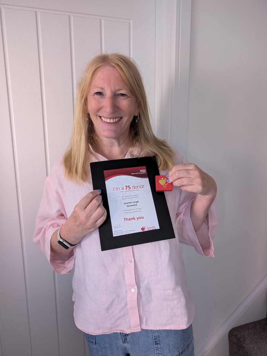 A big well done to Pam Savill, Peter Fulthorpe and Jo Seaward for giving blood at their local donor centres.

The NHS have awarded Jo and Pam certificates – congratulating Jo for 75 blood donations and Pam for 250 blood platelet donations.

What incredible achievements!

#RMP
