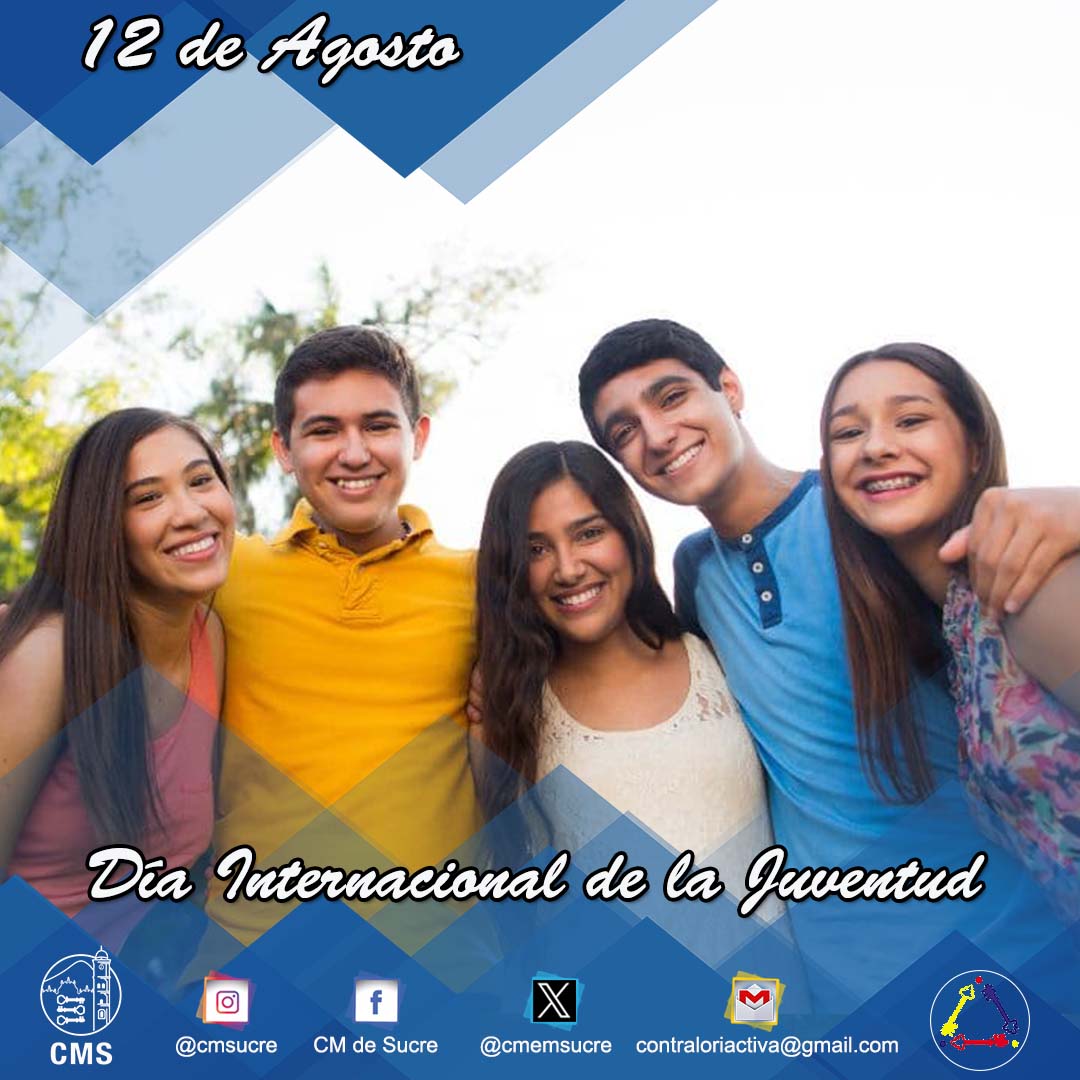Cada #12Agos se celebra el Día Internacional de la Juventud, fecha establecida por la Asamblea General de las Naciones Unidas para recordar la época en que se realizó la Conferencia Mundial de Ministros de la Juventud.