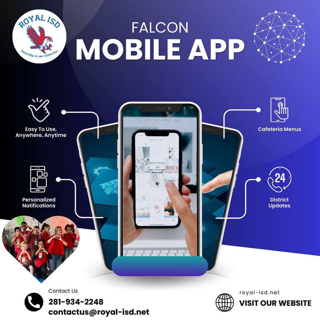 RoyalISD's tweet photo. DId you know that RISD has a mobile app? Download it today to stay up to date on all things Falcon!  Apple: https://t.co/FQ4Eh6omvX / Android: Back to school resources: https://t.co/Kdo5dssOCM #WeAreRoyal #InvestingInOurTomorrow #FalconPride #SOAR https://t.co/W1xPGg9z9M