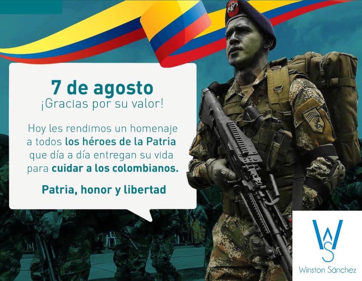 winstonsanchezc's tweet photo. Feliz día héroes de la patria 🇨🇴
@COL_EJERCITO 

#7DeAgosto
#BatallaDeBoyaca https://t.co/bxwSNEi483
