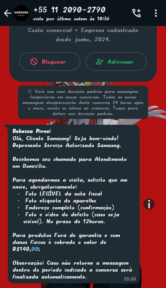 fcsilvasom's tweet photo. @SamsungBrasil, Ta difícil entenderem ? Foi escrito que o problema se deu após a vencimento da garantia de 1 ano, não vou pagar por visita técnica, e nem pelo concerto. A @Sony poderia voltar com as tvs, tive 1 e durou 15 anos. @proconspoficial https://t.co/ZvogUyerYK