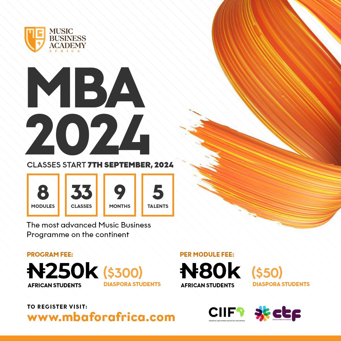 GÍWÁ: A GRACEY MAE GRANT

I’m so happy to announce that I will be sponsoring 3 young music professionals to attend the 2024 Music Business Academy Course!

To win the 250,000 naira tuition fee, all you need to do is:
1. Retweet this post 
2. Follow <a href="/_graceymae/">gracey mae</a>
3. Reply to this