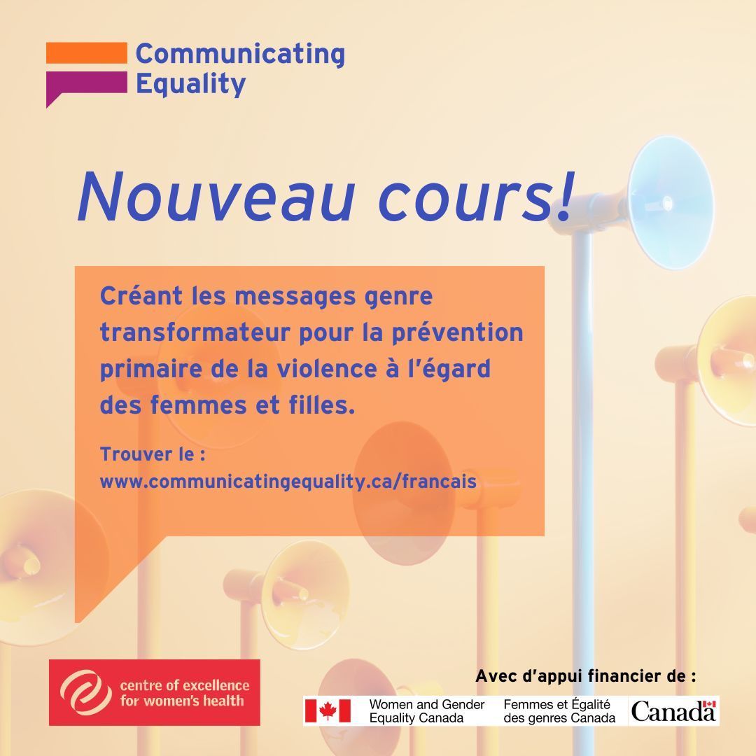 CEWHca's tweet photo. Introduisant notre nouveau cours sur les messages genre transformateur pour la prévention primaire de la violence à l’égard des femmes et filles! 

Prendre le cours pour apprendre plus au sujet d’amener les approches GT dans votre communication sur VEFF  https://t.co/A4N1pLRPbU https://t.co/ZYDmmllWp5