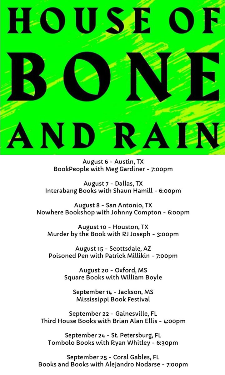 Tour dates! Hope to see many of you on the road. Can’t make it? Tell a friend!