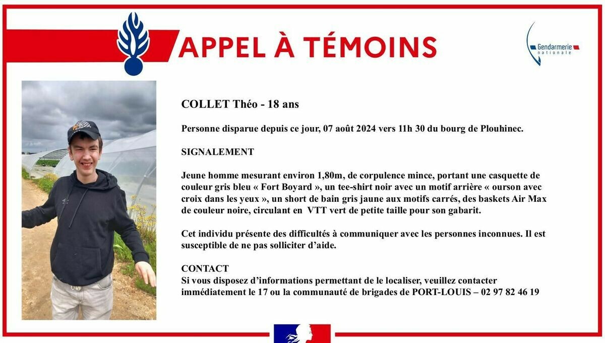 iciarmorique's tweet photo. Appel à témoin : un jeune homme de 18 ans est porté disparu dans le Morbihan.
➡️ https://t.co/MTv5GE9gXy https://t.co/KpIYG2ugMA