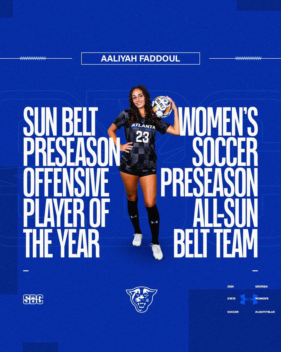 GSU Women's Soccer (@gsu_soccer) on Twitter photo ๐๐๐๐๐๐ ๐๐๐ ๐๐๐๐๐๐๐๐๐, ๐๐๐๐ ๐๐๐๐ ๐๐๐๐๐๐๐๐๐ ๐๐๐ ๐๐๐๐ ๐๐
๐
๐๐๐๐๐๐ ๐๐๐๐๐๐ ๐๐
๐๐๐ ๐๐๐๐!
Aaliyah Faddoul has also been named to the preseason All-Sun Belt team!
๐: bit.ly/4dxItsi
#LightItBlue ๐๐๐๐๐๐ ๐๐๐ ๐๐๐๐๐๐๐๐๐, ๐๐๐๐ ๐๐๐๐ ๐๐๐๐๐๐๐๐๐ ๐๐๐ ๐๐๐๐ ๐๐
๐
๐๐๐๐๐๐ ๐๐๐๐๐๐ ๐๐
๐๐๐ ๐๐๐๐!
Aaliyah Faddoul has also been named to the preseason All-Sun Belt team!
๐: bit.ly/4dxItsi
#LightItBlue