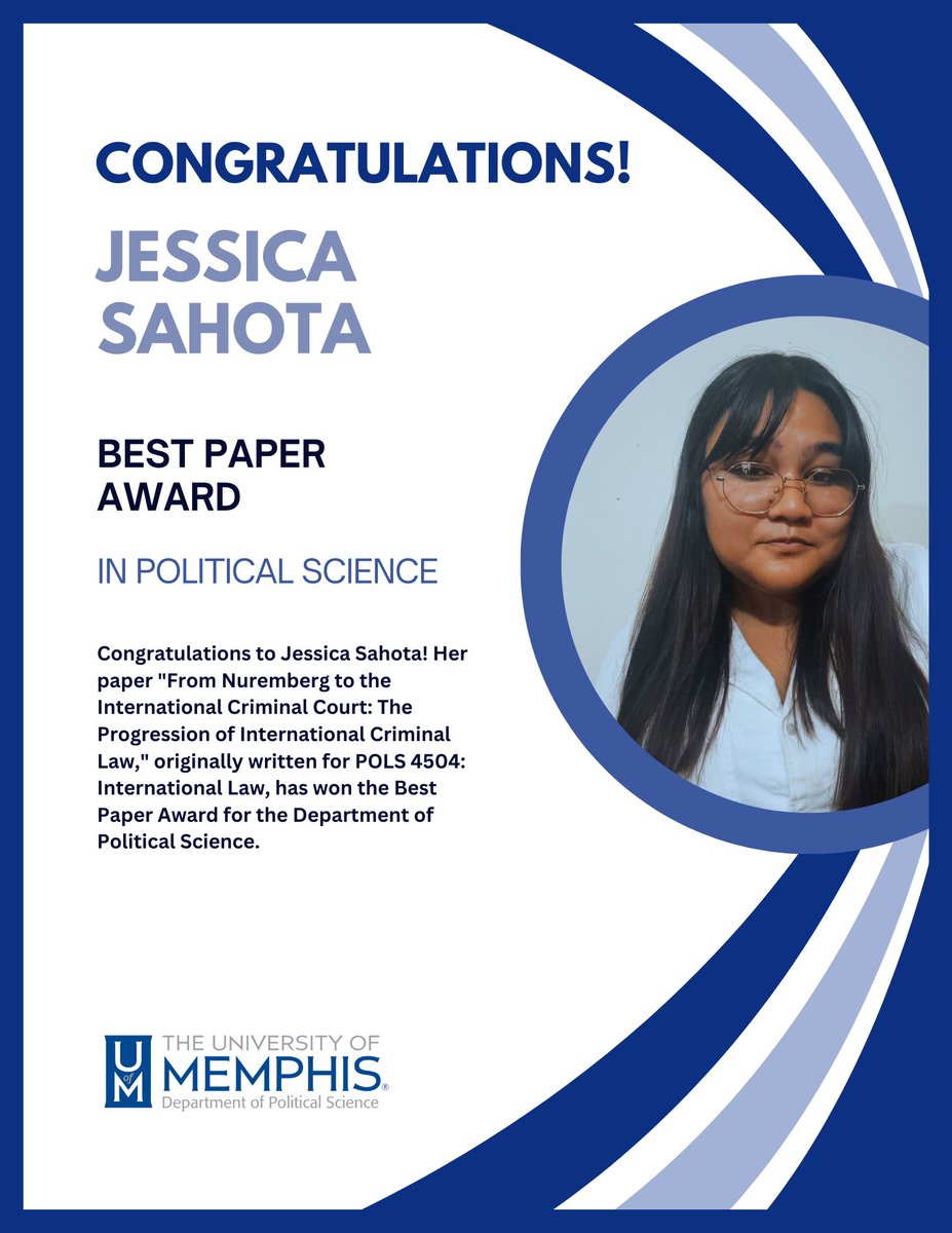 Congratulations to Jessica Sahota! She is the winner of the 2024 Best Paper Award of the Department of Political Science!