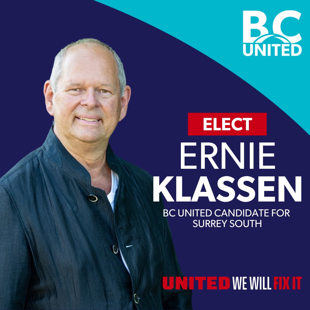 voteBCUnited's tweet image. Ernie Klassen for Surrey South! 📣

A well-respected White Rock City Councillor, Ernie brings a wealth of experience from the public and private sectors to the team.

👀👉: votebcunited.ca/team2024/ernie…