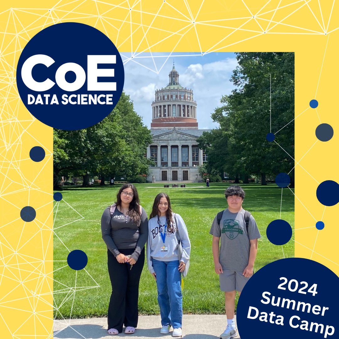 We are proud to have sponsored 3 budding scientists to attend Summer Camp for Data Science at #UofR   Ximena Gonzalez, Zion Benton Township HS, Jarilis Vera: University Gardens HS, &amp; Tristan Zhang: Pittsford Mendon HS. Making a brighter future! #DataScience #SummerCamp